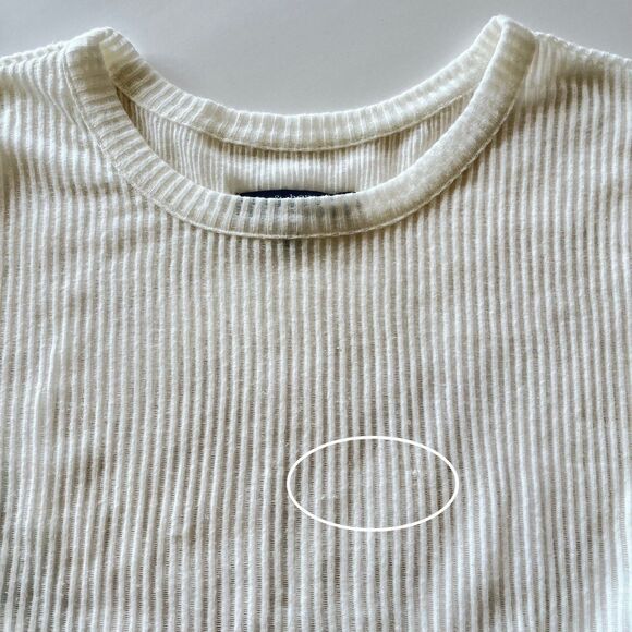 Rag & Bone Y2K Sheer Ribbed Long Sleeve Knit Top Size S Minimalist Capsule Crew - Picture 9 of 13